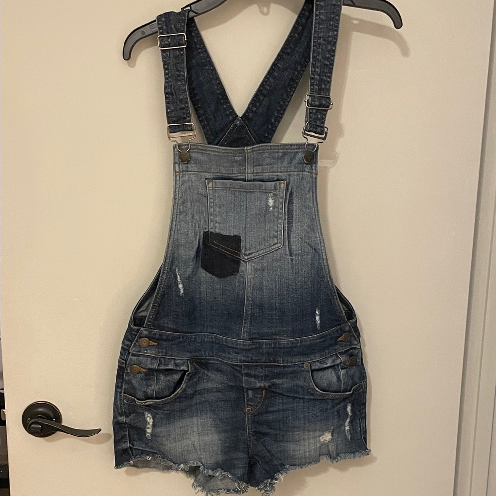 Guess Denim Overall Shorts - Blue